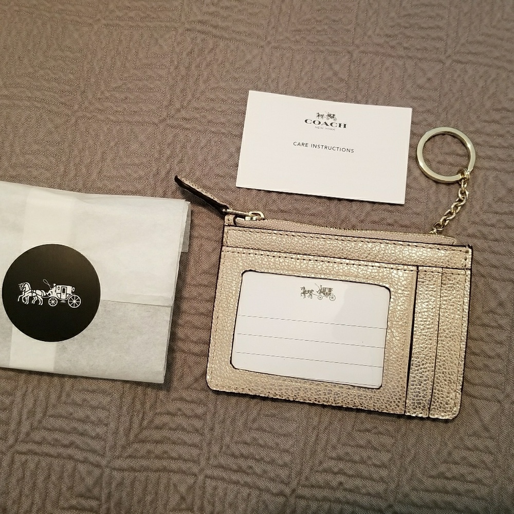 COACH crossgrain mini skinny ID case